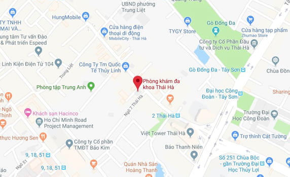 Bản đồ địa chỉ Phòng khám đa khoa Thái Hà